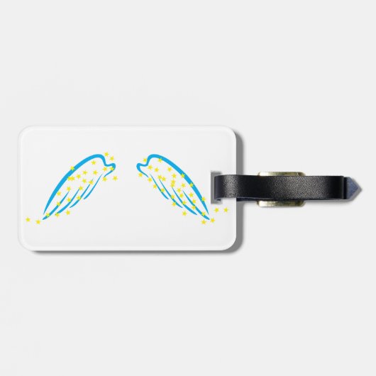 天の天使の翼と星きらめく ラゲッジタグ (裏面横)