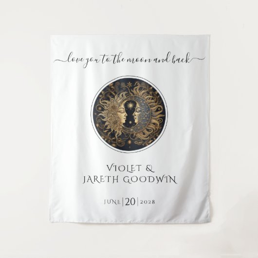 天の太陽と月のウェディングタペストリー タペストリー (正面)