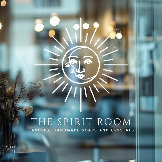 天の太陽と月のビジネス ウィンドウサイン