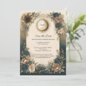 天の太陽と月のボホ フラワー セーブ・ザ・デート (スタンド正面)