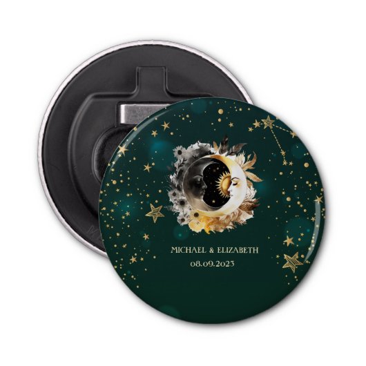 天の太陽と月の花星緑 栓抜き (正面)