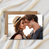 天の太陽と月をフィーチャーした写真ウェディングカード セーブザデート