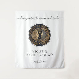 天の太陽と月 ウェディング タペストリー