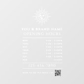 天の太陽と月 営業時間 QRコード ウィンドウサイン (シート)