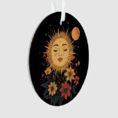 天の太陽の女神と開花花模様 オーナメント (正面)