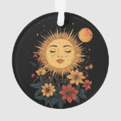 天の太陽の女神と開花花模様 オーナメント (裏面)