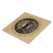 天の太陽の月の星ミッドナイトスカイパーソナライズされた タイル (側面)