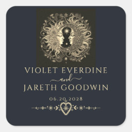 天の太陽の月結婚星 スクエアシール