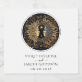 天の太陽の月結婚星 スパークリングワインラベル (シングルラベル)