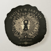 天の太陽の月結婚星 ラウンドクッション (裏面)