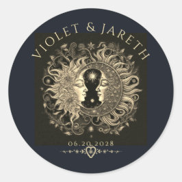 天の太陽の月結婚星 ラウンドシール