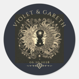 天の太陽の月結婚星 ラウンドシール