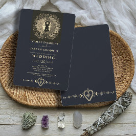 天の太陽の月結婚星 招待状