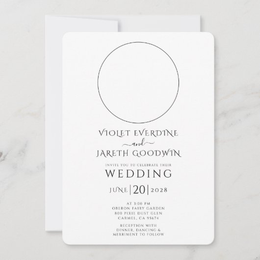 天の太陽の月結婚星 招待状 (正面)