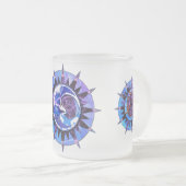 天の太陽及び月によって曇らされるマグ フロストグラスマグカップ (正面右)