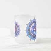 天の太陽及び月によって曇らされるマグ フロストグラスマグカップ (正面左)