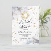 天の太陽，月，星のブライダルシャワー 招待状 (スタンド正面)