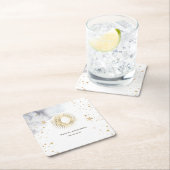 天の太陽、月、星 スクエアペーパーコースター (インサイチュ)