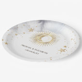 天の太陽、月、星 ペーパープレート (アングル)