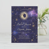 天の太陽、月、星 紫のブライズシャワー 招待状 (スタンド正面)