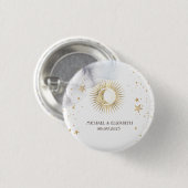 天の太陽、月、星 缶バッジ (正面&裏面)