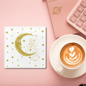 天の女性,月,星,ボヘミア,エレガントな天文学 ガラスコースター