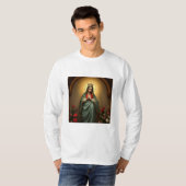 天の女王カトリック メンズ ロングスリーブTシャツ Tシャツ (正面フル)