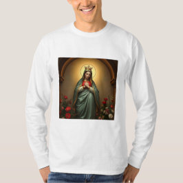天の女王カトリック メンズ ロングスリーブTシャツ Tシャツ