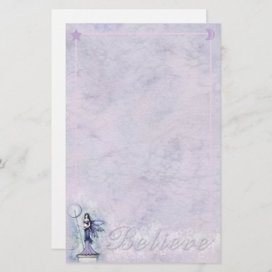 天の妖精の月の星信じ恒星 便箋 (正面/裏面)