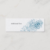 天の孔雀の羽のハートのエレガントな作家 スキニー名刺 (裏面)