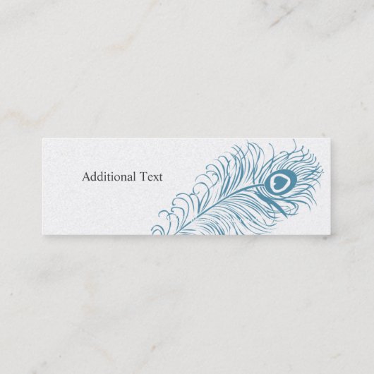 天の孔雀の羽のハートのエレガントな作家 スキニー名刺 (裏面)