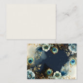 天の孔雀の羽エレガントな結婚式 エンクロージャーカード (正面/裏面)