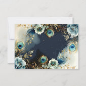 天の孔雀の羽エレガントな結婚式 出欠カード (裏面)