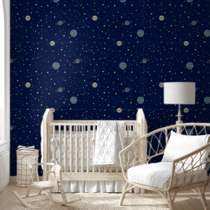 天の宇宙星と青の惑星 壁紙