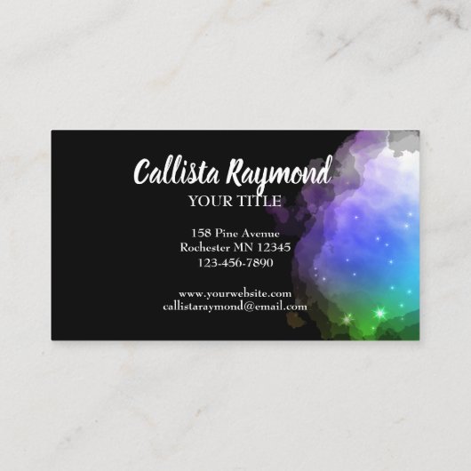 天の宇宙銀河系と星 名刺 (裏面)