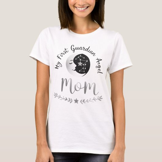 天の守護母 | 月とファーストジャーニーアート Tシャツ (正面)