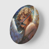 天の守護神 – 天使の星 ラウンド壁時計 (傾斜)