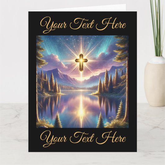 天の山湖の聖十字架 カード (正面)