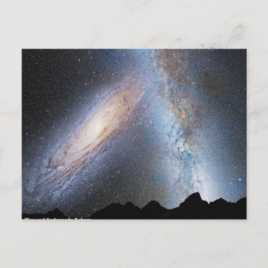 天の川とアンドロメダの衝突 ポストカード (正面)