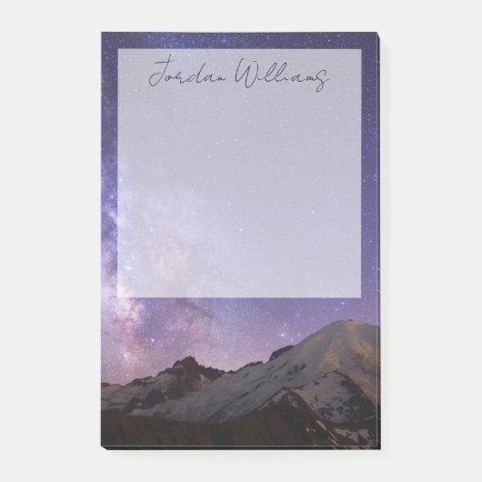 天の川とレイニエ山 |ワシントン州 ポストイット (正面)