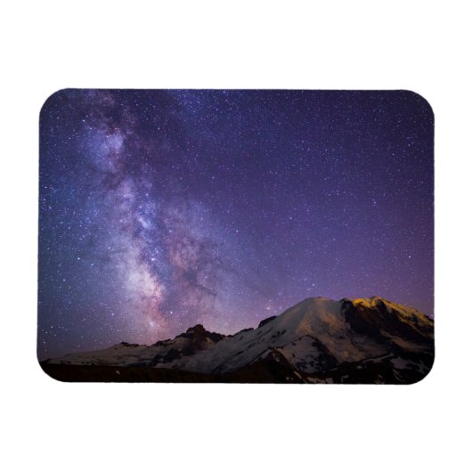 天の川とレイニエ山 |ワシントン州 マグネット (横)