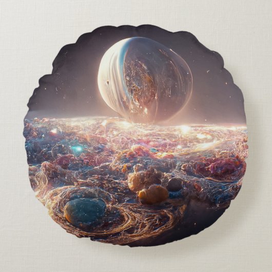 天の川と銀河系 ラウンドクッション (正面)