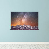 天の川の上グランドテトン キャンバスプリント (インサイチュ (ウッドフロア))