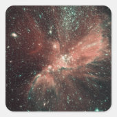 天の川の乳児星の集団 スクエアシール (正面)