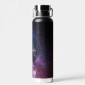 天の川の明るい色のパーソナル化可能なモノグラム ウォーターボトル (背面)