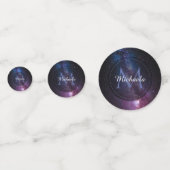 天の川の明るい色のパーソナル化可能なモノグラム コンフェッティ (裏面)