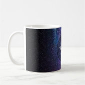 天の川の明るい色のパーソナル化可能なモノグラム コーヒーマグカップ (左)