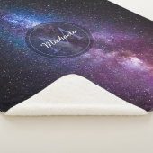 天の川の明るい色のパーソナル化可能なモノグラム シェルパブランケット (3/4)