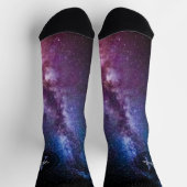天の川の明るい色のパーソナル化可能なモノグラム ソックス (上部)