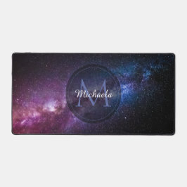 天の川の明るい色のパーソナル化可能なモノグラム デスクマット